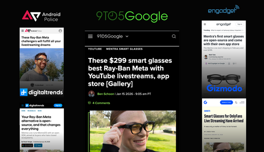 Batch 1 Sold Out: Mentra Live Featured in Engadget, Gizmodo, NY Post